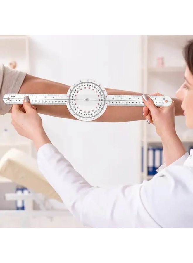 1 قطعة من منقّاس قياس الزوايا العظمي الشفاف مقاس 12 بوصة، منقلة بزاوية 360 درجة - Image 4