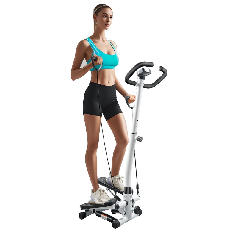 RORALA Stepper for Exercise at Home, Adjustable Tension and Handlebar, 300LBS MAX Weight Capacity with Resistance Bands, Stair Stepper Fitness Equipment for Women Men Daily Cardio Workout - Image 1