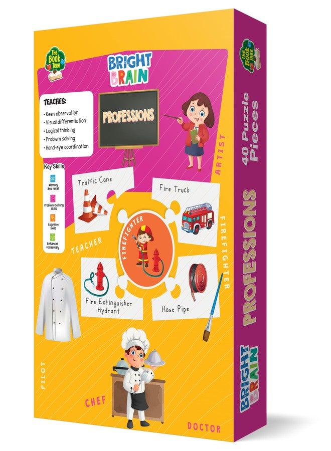 The Book Tree Bright Brain Professions Puzzle - Discover & Match 40 Profession Pieces – Fun Educational Toy for Kids Age 3+ - Gift Box by Majestic Book Club - Image 2