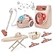 deAO Kids Toy Washing Machine Vacuum Playset Mini Washing Machine Laundry Set for KidsDollhouse Furniture Laundry Room Washer and Iron Set - Image 2