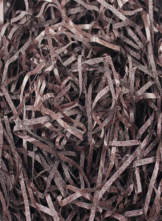 LJY Glitter Raffia Paper Shreds, 100g Crinkle Cut Filler for Gift Wrapping, Basket Filling, Wedding Decorations, Party Supplies, and DIY Crafts Shredded Confetti Strands (Glitter Coffee) - Image 1