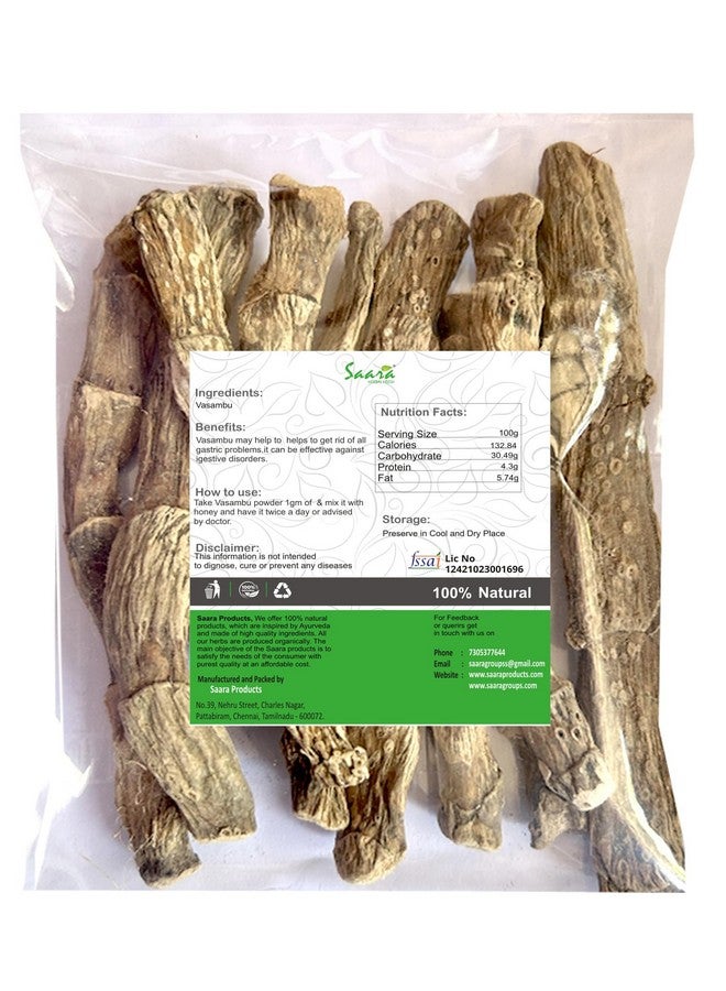 Saara ساارا هيربال فريش فاسامبو المجفف (100 جرام) جذر فاشا، علم السوسن، أكروس كالموس، جذر فايامبو، (عبوة 1 × 100 جرام) - Image 2