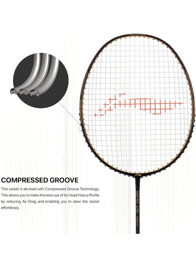 Li-Ning Wind Lite Stealth Carbon Fibre Strung Badminton Racket with Free Full Cover (Powered By Windstorm) - Image 1