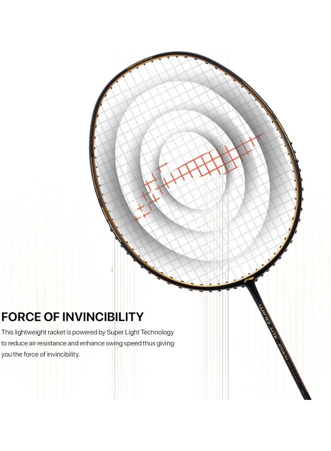Li-Ning Wind Lite Stealth Carbon Fibre Strung Badminton Racket with Free Full Cover (Powered By Windstorm) - Image 2