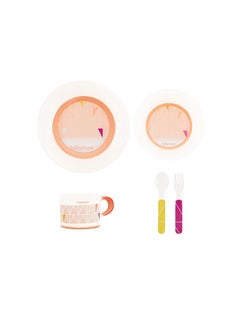 babymoov Anti-Slip Feeding Set In Peach- 5 Sets, Equipped With A Non-Slip Base, Easy To Clean, Suitable For 0 Month And Above  - Image 1
