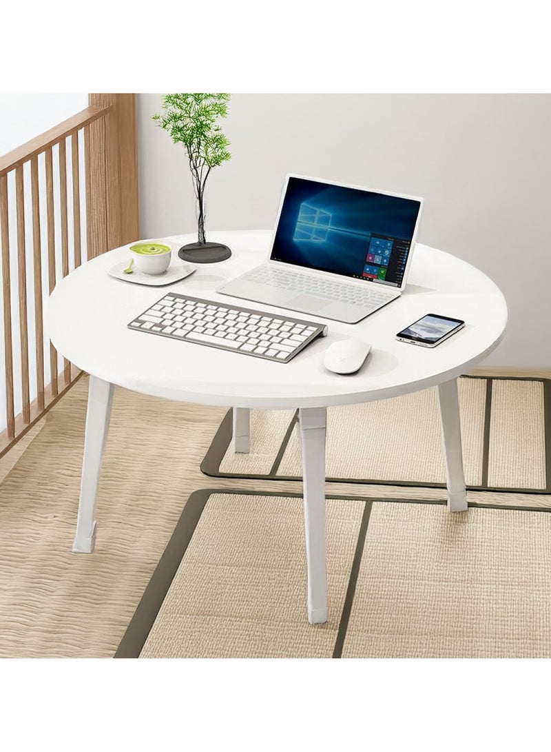 AUTOYSUR طاولة صغيرة قابلة للطي وطاولة قهوة قابلة للطي بجانب السرير ومكتب كمبيوتر لا يتطلب تجميعًا مناسب لنافذة الخليج وحصير التاتامي وغرفة الشاي والشرفة وغرفة المعيشة في الهواء الطلق 60*60*36 سم - Image 4