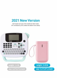 Excefore Label Maker Machine Tape Portable Wireless Connection Printer Multiple Templates Available for Phone Pad Easy to Use Office Home Organization USB Rechargeable, Pink  - Image 2