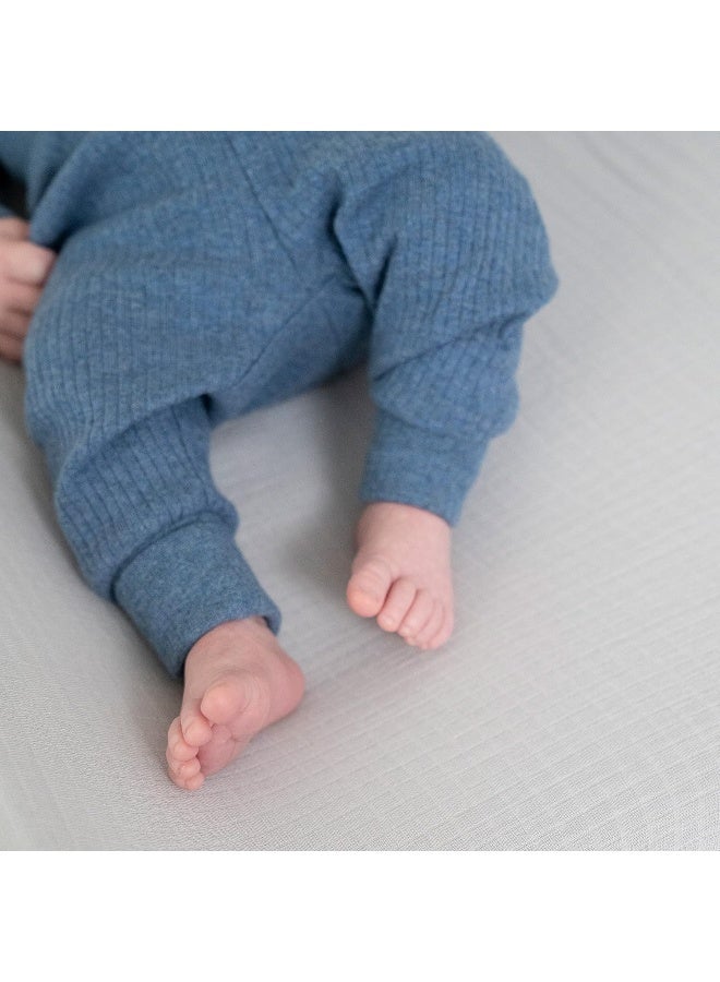 aden + anais Essentials Changing Pad Cover, 100% Cotton Muslin, Super Soft, Breathable, Tailored Snug Fit, Single, Solid Grey - Image 3