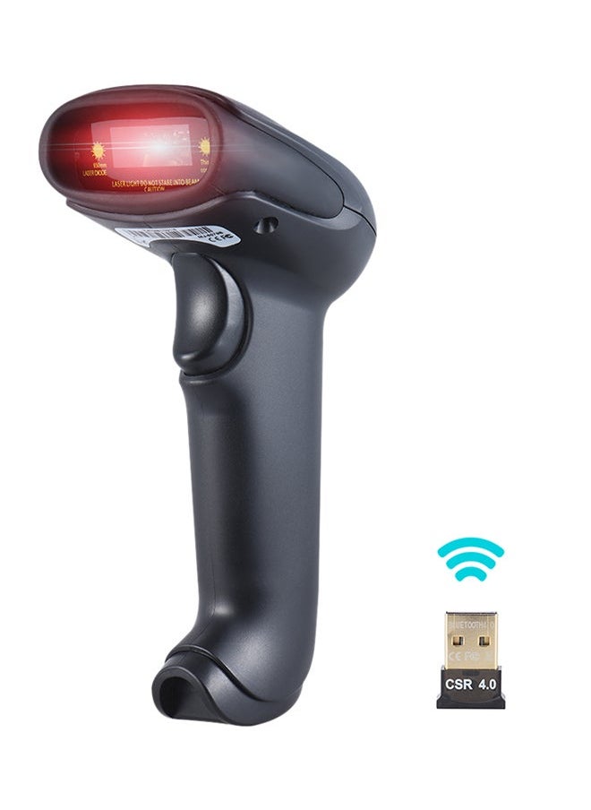NIBEMINENT Portable Hanheld Bluetooth Wireless 1D Barcode Bar Code Scanner Black  - Image 1