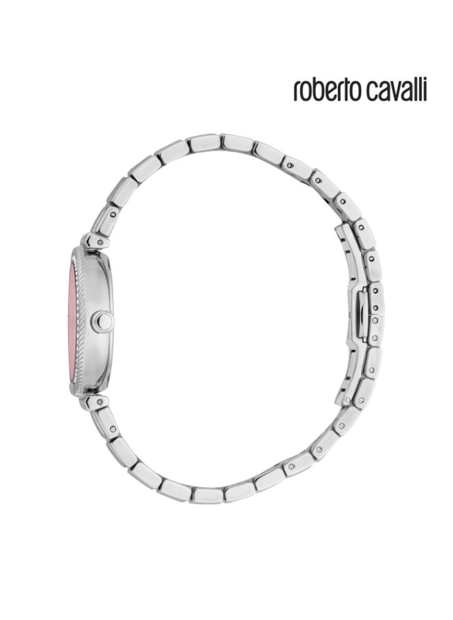 roberto cavalli ساعة يد نسائية أنالوج من الفولاذ المقاوم للصدأ RC5L078M0015 SET - 24 مم  - Image 4