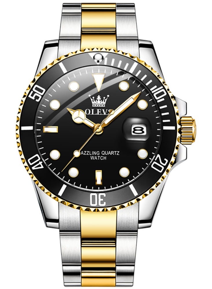 أوليفز ساعة  للرجال فاخرة من أفضل العلامات التجارية بتصميم حلقة خارجية دوارة باتجاه واحد ساعة كوارتز للرجال بتواريخ تلقائية وساعات يد مقاومة للماء - Image 4