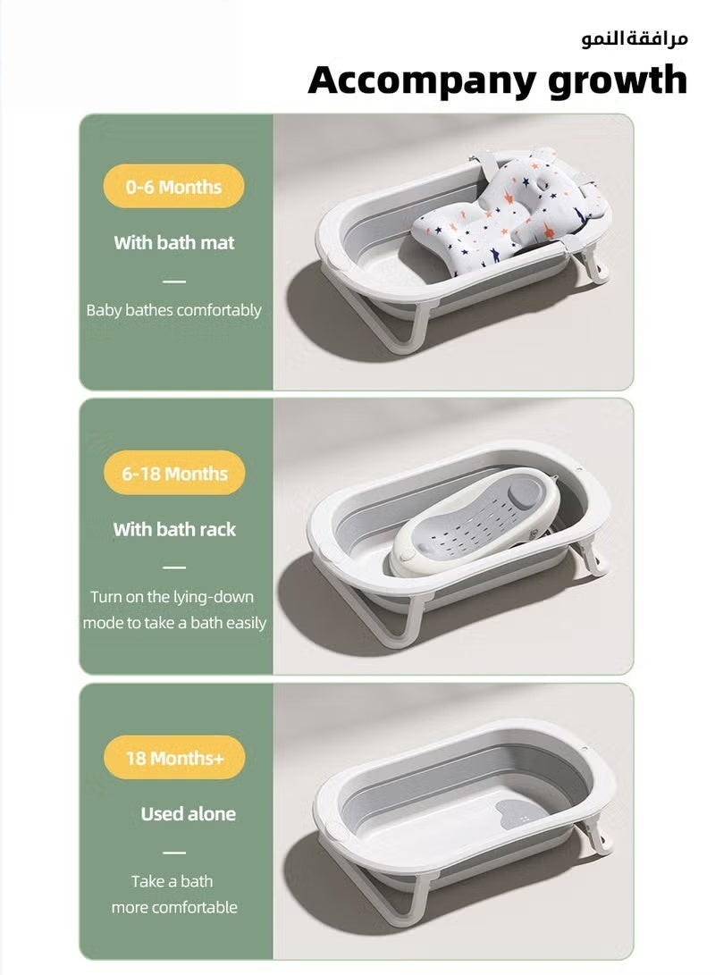 هوكور 5 جهاز كمبيوتر شخصي حمام الطفل حوض استحمام قابل للطي مع كرسي حمام الطفل + غطاء دش * 1 + غسيل الشعر كوب شامبو دش * 1 + فرشاة شامبو * 1 - Image 5