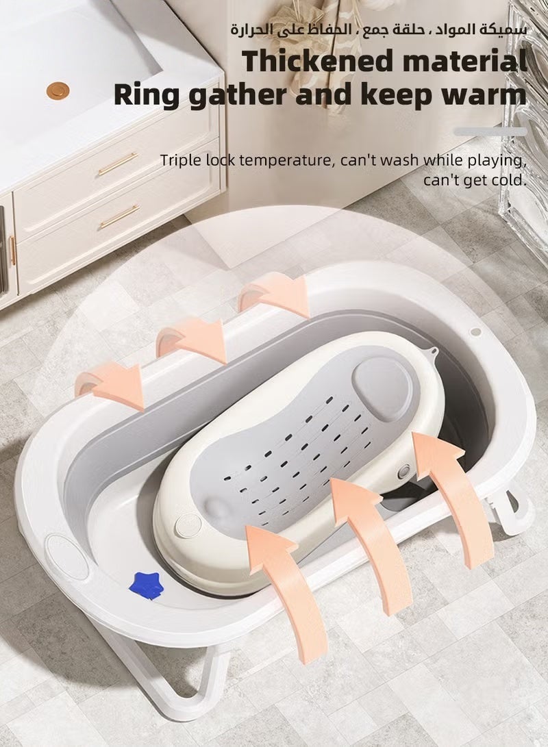هوكور 5 جهاز كمبيوتر شخصي حمام الطفل حوض استحمام قابل للطي مع كرسي حمام الطفل + غطاء دش * 1 + غسيل الشعر كوب شامبو دش * 1 + فرشاة شامبو * 1 - Image 3