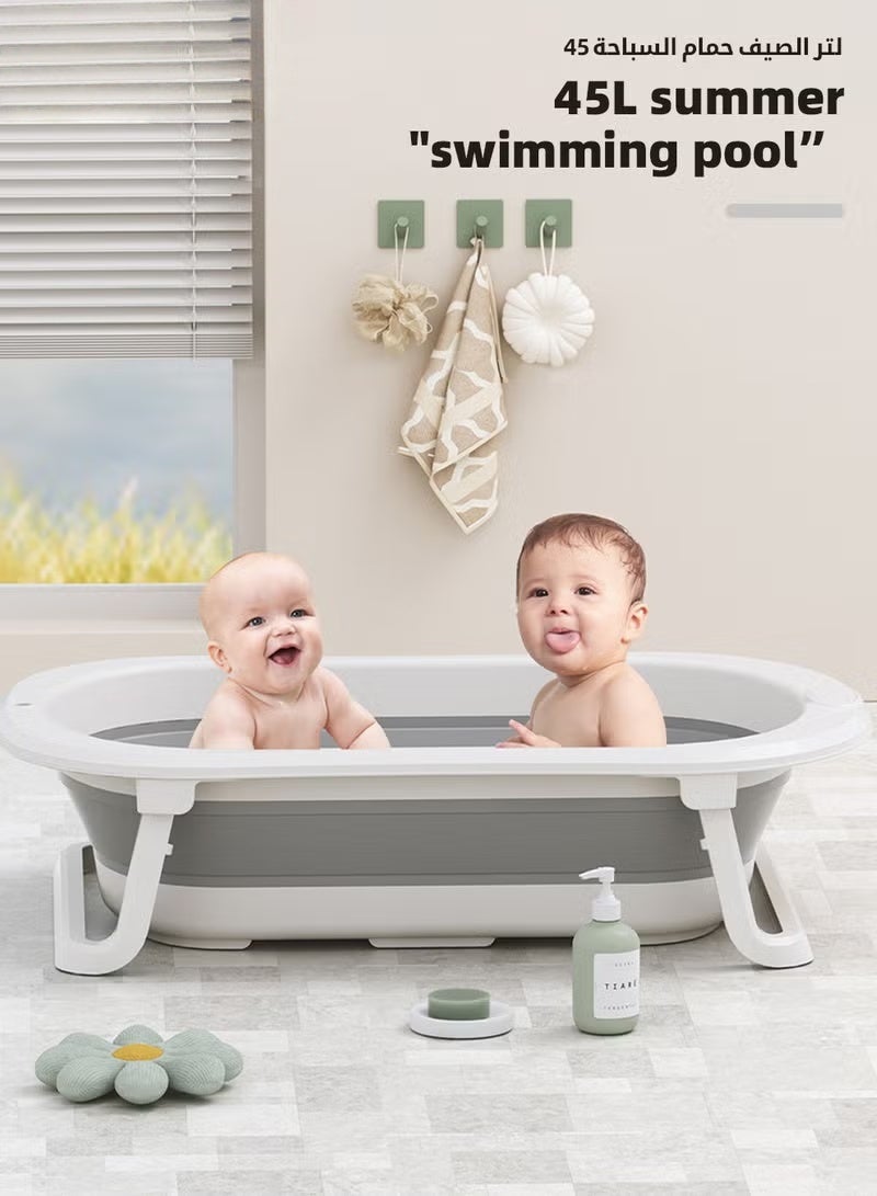 هوكور 5 جهاز كمبيوتر شخصي حمام الطفل حوض استحمام قابل للطي مع كرسي حمام الطفل + غطاء دش * 1 + غسيل الشعر كوب شامبو دش * 1 + فرشاة شامبو * 1 - Image 4