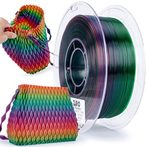 ZIRO Fast Color Change TPU Filament, Color Gradient Rainbow Spool, Flexible 3D Printer Filament, Shore 95A Hardness TPU, Soft 3D Printing Material, 1.76lbs Spool, Fit Most FDM Printer, Flex Rainbow - Image 1