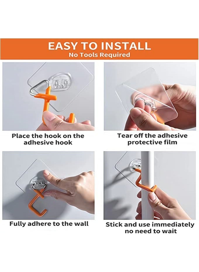 Mop and Broom Holder Wall Mount Broom Gripper Holds Self Adhesive No Drilling Super Anti-Slip Wall Mount Tool Racks Stainless Steel Mop and Broom Hooks Organizer - Image 3