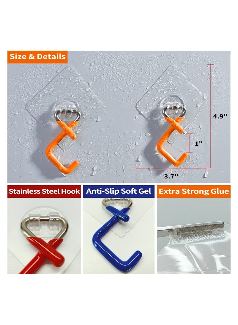 Mop and Broom Holder Wall Mount Broom Gripper Holds Self Adhesive No Drilling Super Anti-Slip Wall Mount Tool Racks Stainless Steel Mop and Broom Hooks Organizer - Image 4
