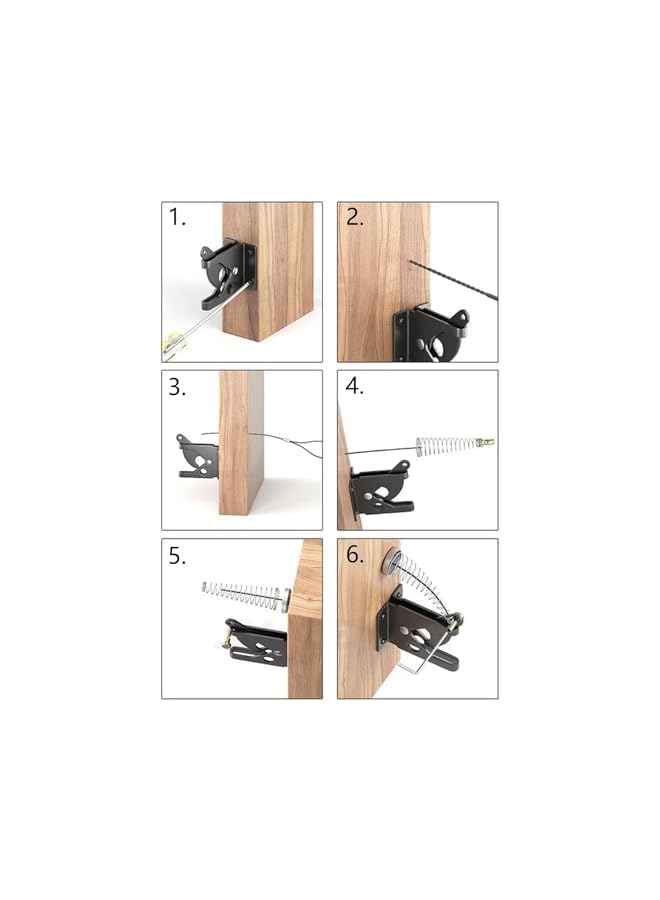 promass Pair of Black Self Locking Gate Latch Automatic Gravity Lever for Wood Fence Gate, Door Latches Steel (Normal) - Image 5