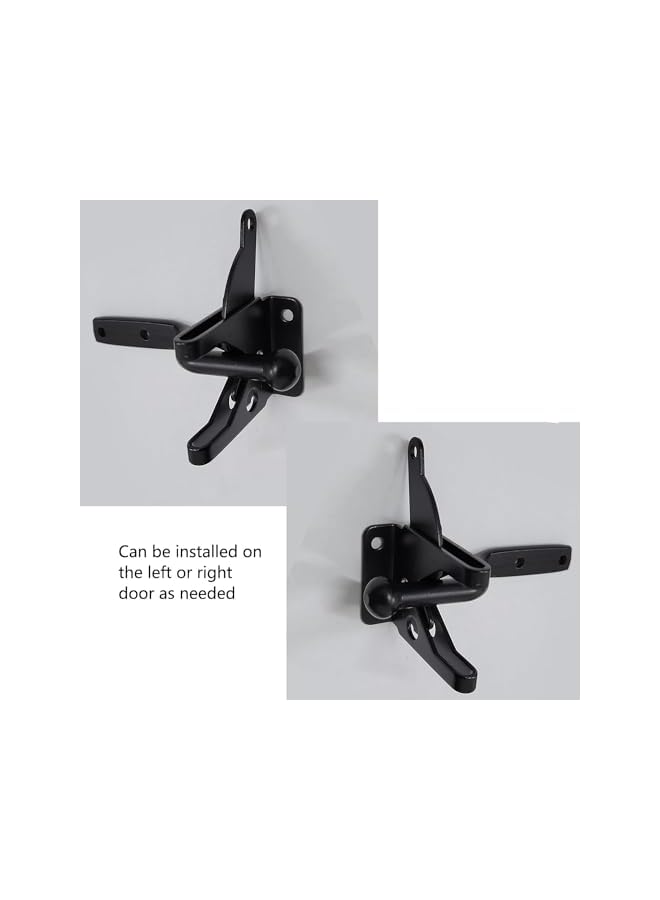 promass Pair of Black Self Locking Gate Latch Automatic Gravity Lever for Wood Fence Gate, Door Latches Steel (Normal) - Image 4