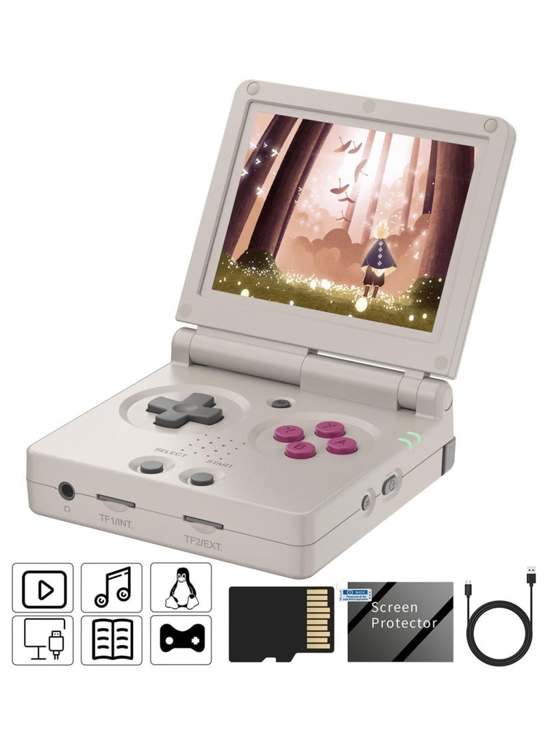 ANBERNIC  RG35XXSP Handheld Game Console  with 64G TF Card Preloaded Games 5532 Portable Gaming Console with 3.5 inch Screen 3300mAh Battery 5G WiFi Bluetooth HD Grey - Image 1