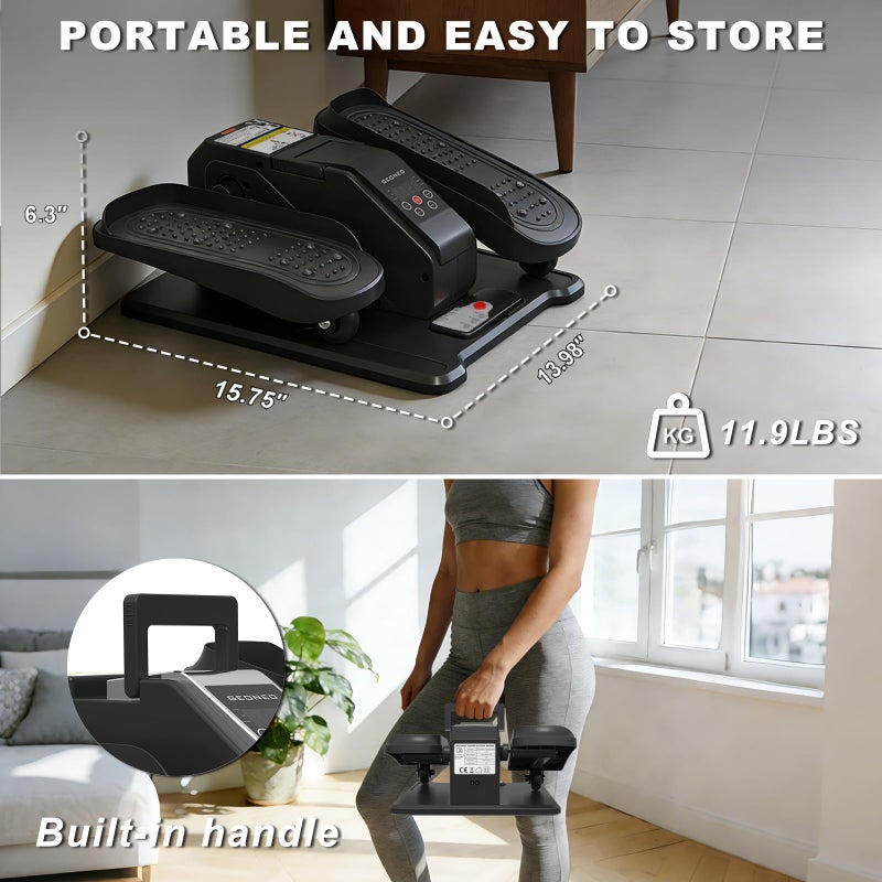 GEONEO Under Desk Elliptical Machine, Electric Ellipse Leg Exerciser for Senior, Quiet and Compact Electric Seated Pedal Exerciser for Home with Display Monitor, Remote Control and 12 Adjustable Speeds - Image 2