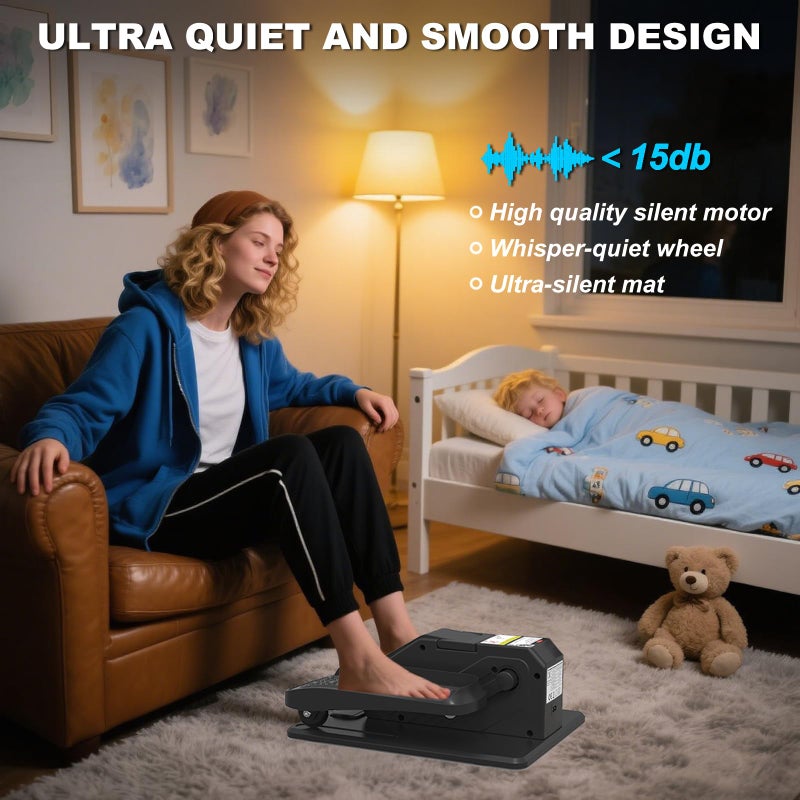 GEONEO Under Desk Elliptical Machine, Electric Ellipse Leg Exerciser for Senior, Quiet and Compact Electric Seated Pedal Exerciser for Home with Display Monitor, Remote Control and 12 Adjustable Speeds - Image 4