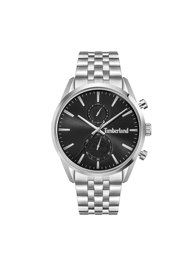 Timberland Sheepscot Black Dial Stainless Steel Bracelet Chronograph Watch for Men, 43mm