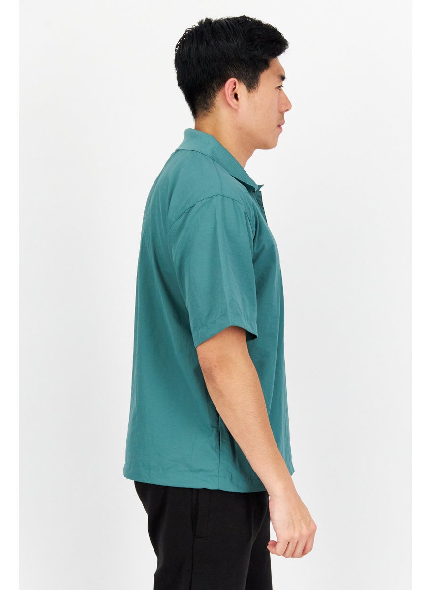 FILA - Men Sportswear Fit Brand Logo Training Polo Shirt, Sage Green - Image 1