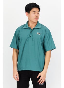 Men Sportswear Fit Brand Logo Training Polo Shirt, Sage Green
