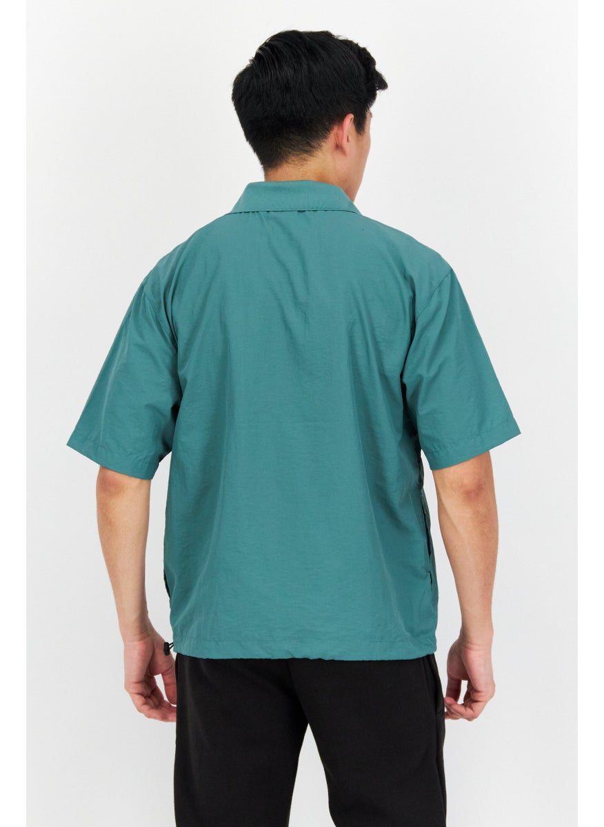 FILA - Men Sportswear Fit Brand Logo Training Polo Shirt, Sage Green - Image 1
