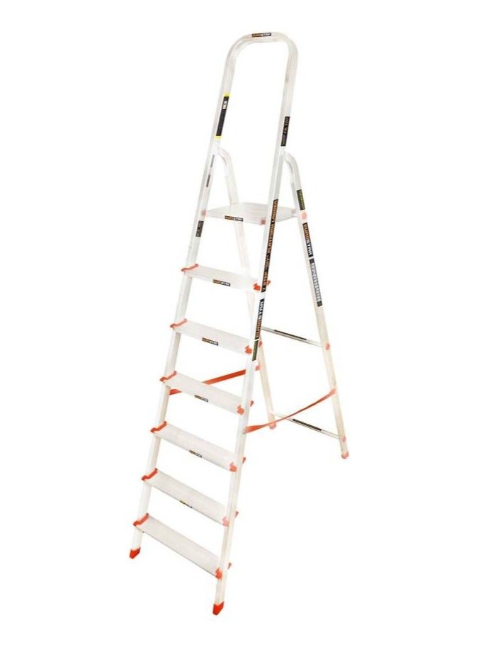 Eurostar Lightweight & Strong 7 Steps ladder for home With Anti Slip Shoes Aluminium Ladder  (With Platform)  - Image 1