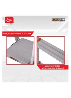 Eurostar Lightweight & Strong 7 Steps ladder for home With Anti Slip Shoes Aluminium Ladder  (With Platform)  - Image 3