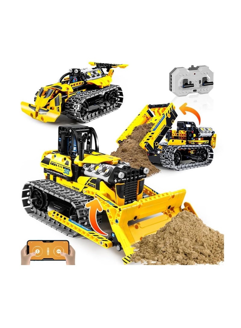 Remote Control Robot Assembly Kit for Kids Ages 6-12 - 3 in 1 STEM Project APP/RC Robot for Kids Ages 8-12 and Up, Creative Birthday Gift Toy for Boys and Girls (Engineering Bulldozer) - Image 1