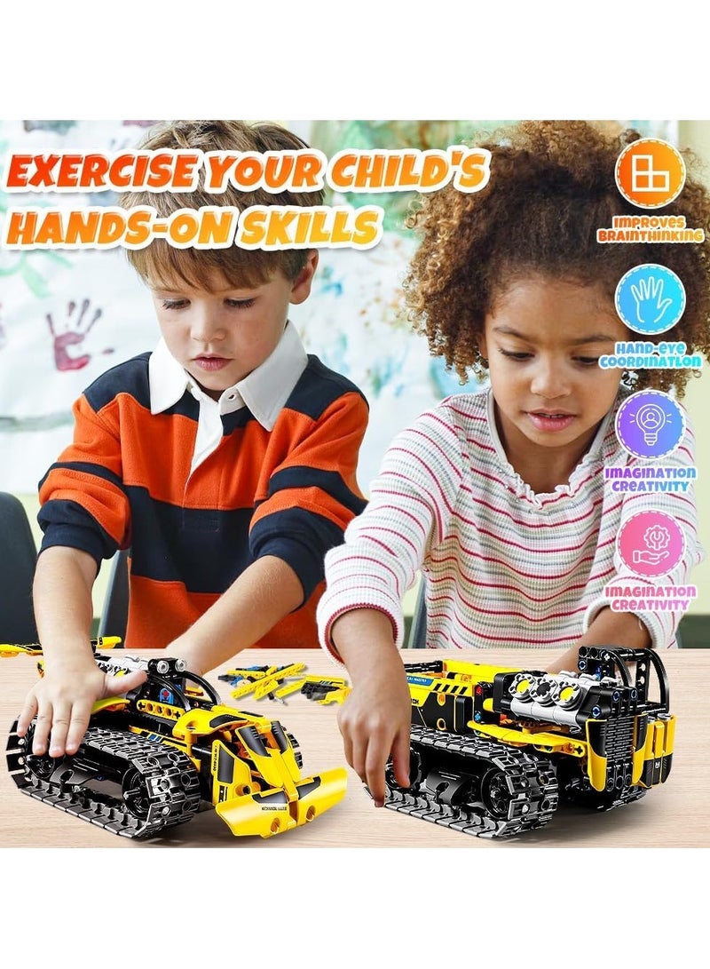 Remote Control Robot Assembly Kit for Kids Ages 6-12 - 3 in 1 STEM Project APP/RC Robot for Kids Ages 8-12 and Up, Creative Birthday Gift Toy for Boys and Girls (Engineering Bulldozer) - Image 3