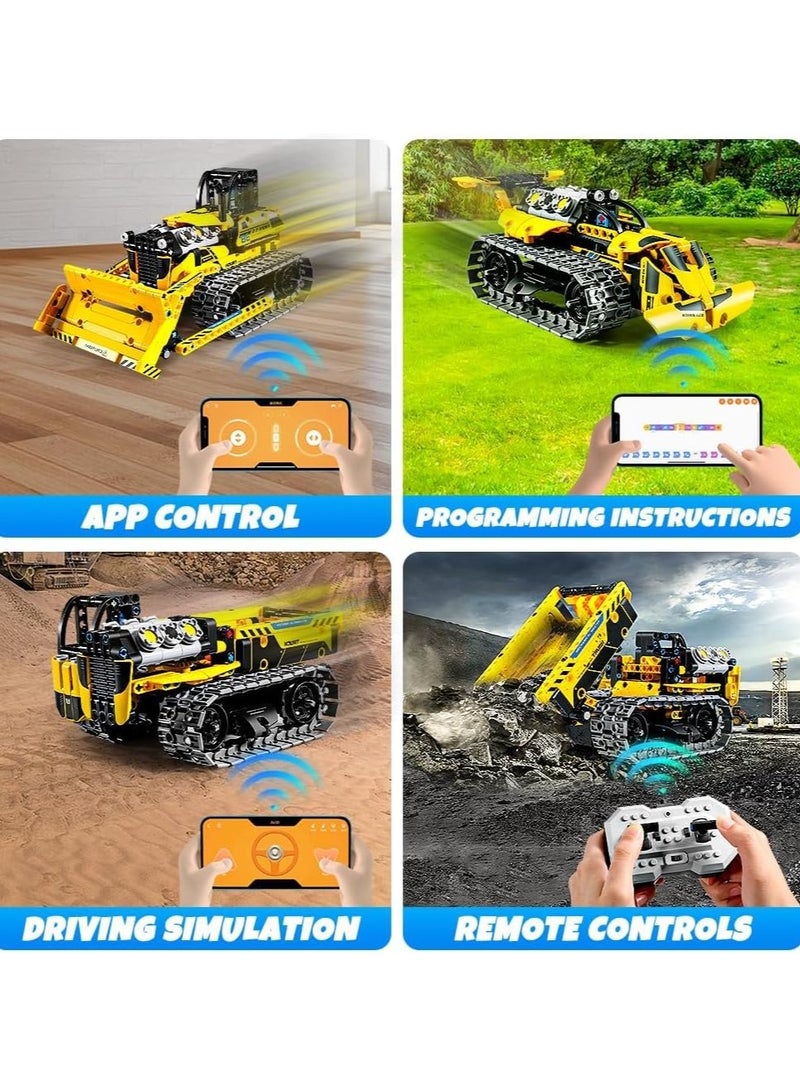 Remote Control Robot Assembly Kit for Kids Ages 6-12 - 3 in 1 STEM Project APP/RC Robot for Kids Ages 8-12 and Up, Creative Birthday Gift Toy for Boys and Girls (Engineering Bulldozer) - Image 4