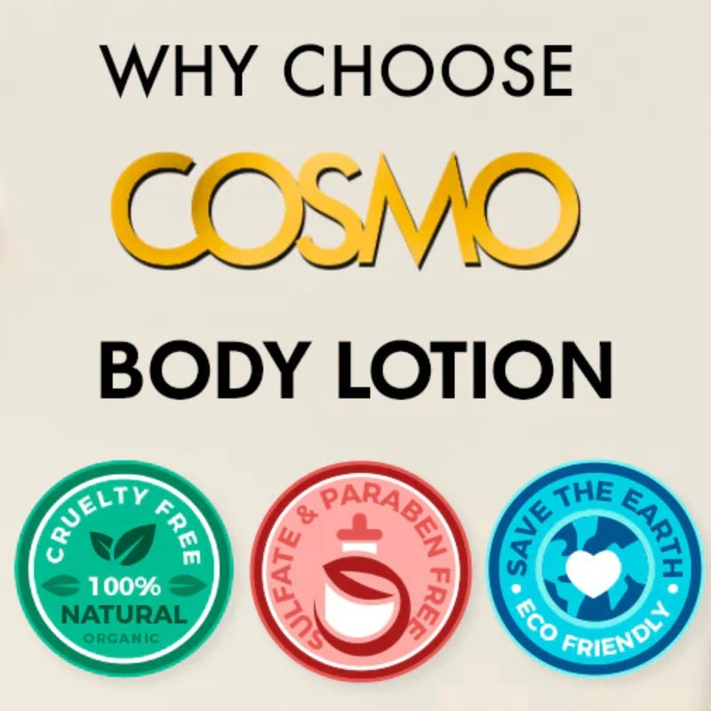 COSMO لوسيون الجسم المعطر ببتلات الورد 1000 مل، مع مستخلص بتلات الورد لتجديد وإشراقة البشرة، للعناية اليومية بالرطوبة، للرجال والنساء - Image 4