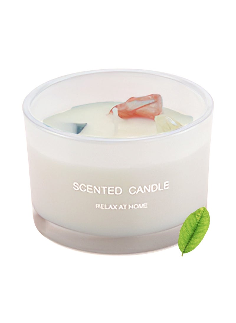 ruidisen Scented Candle, Long Lasting Soy Wax Aromatherapy Fragrance Candle for Home Office Spa Room Decor 90g White  - Image 1