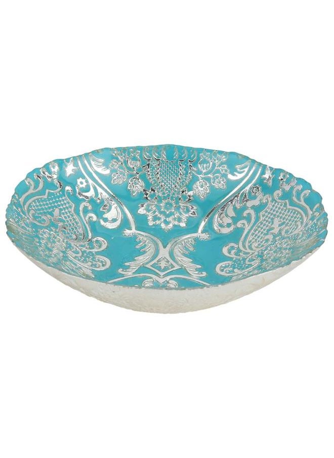 Alsaif Glass Serving Bowl 21X15.6X4.9 Cm Turquoise  - Image 2