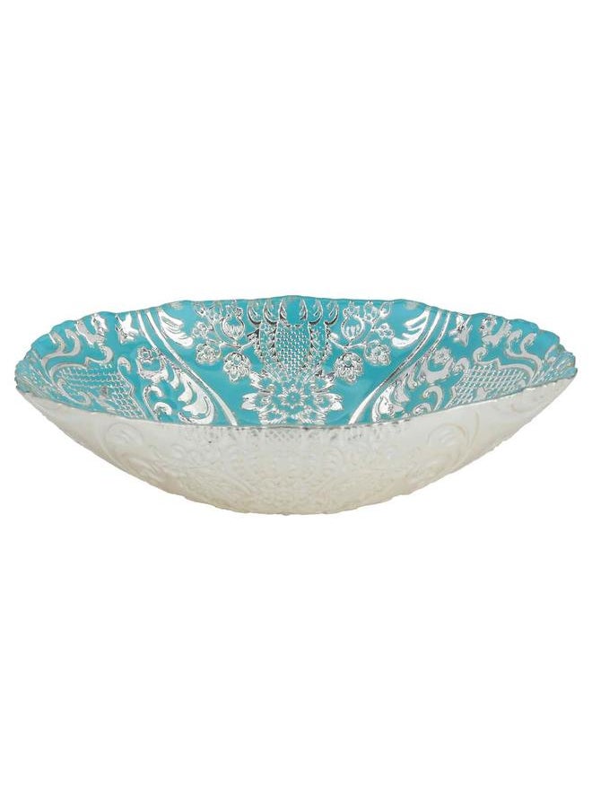 Alsaif Glass Serving Bowl 21X15.6X4.9 Cm Turquoise  - Image 1