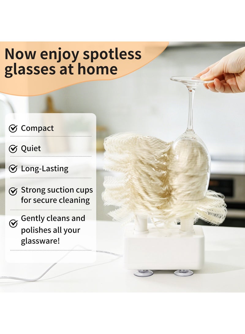 general Automatic Glass Polisher with UK Plug Mini Hotel Cup Wine Glass Cleaning Machine Bar Glass Washer Tool - Image 3