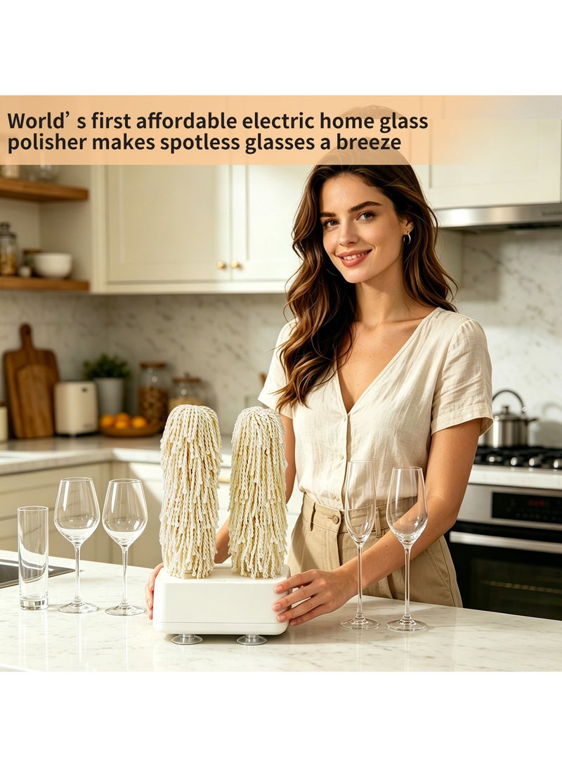 general Automatic Glass Polisher with UK Plug Mini Hotel Cup Wine Glass Cleaning Machine Bar Glass Washer Tool - Image 2