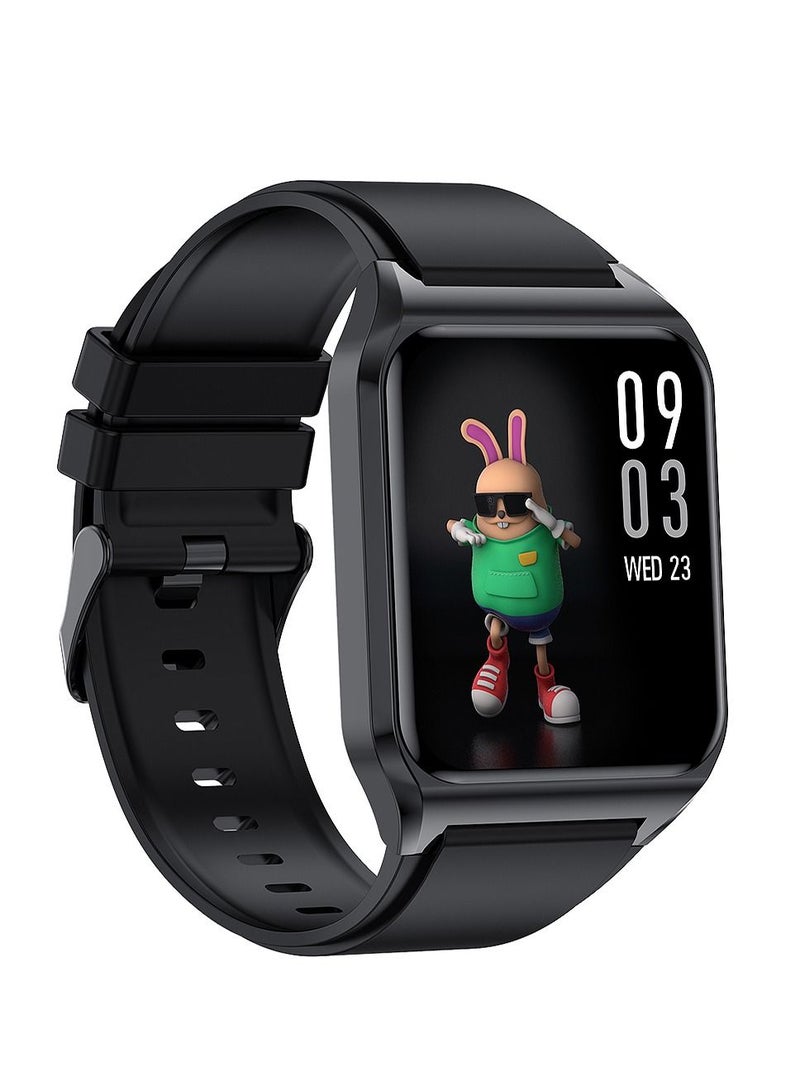 AROAQ H60 Smart Watch Bluetooth Calling Body Temperature Heart Rate Smartwatch IP67 Waterproof Sports Fitness Tracker Watches For Men And Women With Black Silicone Strap - Image 3