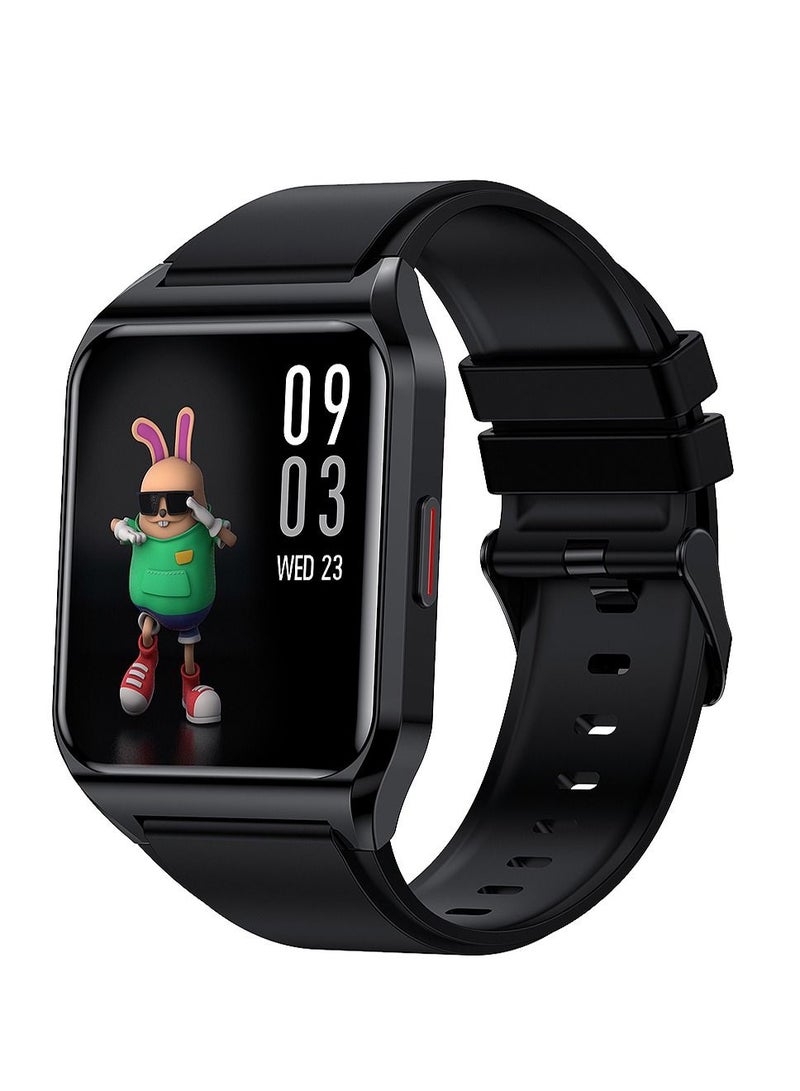 AROAQ H60 Smart Watch Bluetooth Calling Body Temperature Heart Rate Smartwatch IP67 Waterproof Sports Fitness Tracker Watches For Men And Women With Black Silicone Strap - Image 1