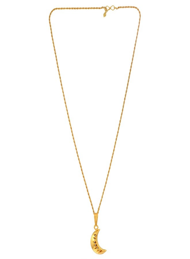 Memoir Brass Goldplated Half-Moon Fashion Pendant Women Girls (PCSV1694) - Image 2