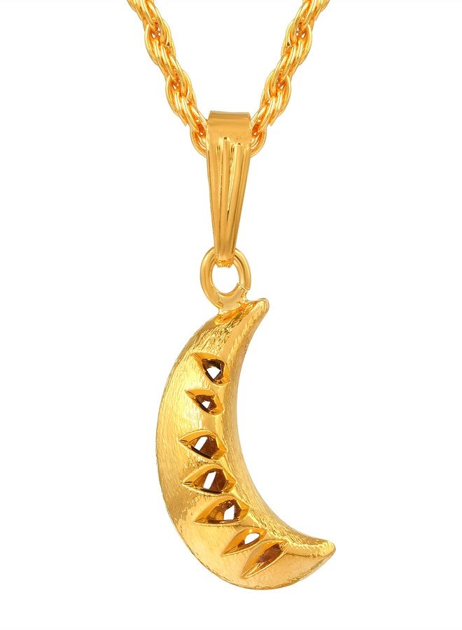 Memoir Brass Goldplated Half-Moon Fashion Pendant Women Girls (PCSV1694) - Image 1