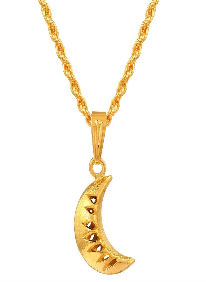 Memoir Brass Goldplated Half-Moon Fashion Pendant Women Girls (PCSV1694) - Image 3