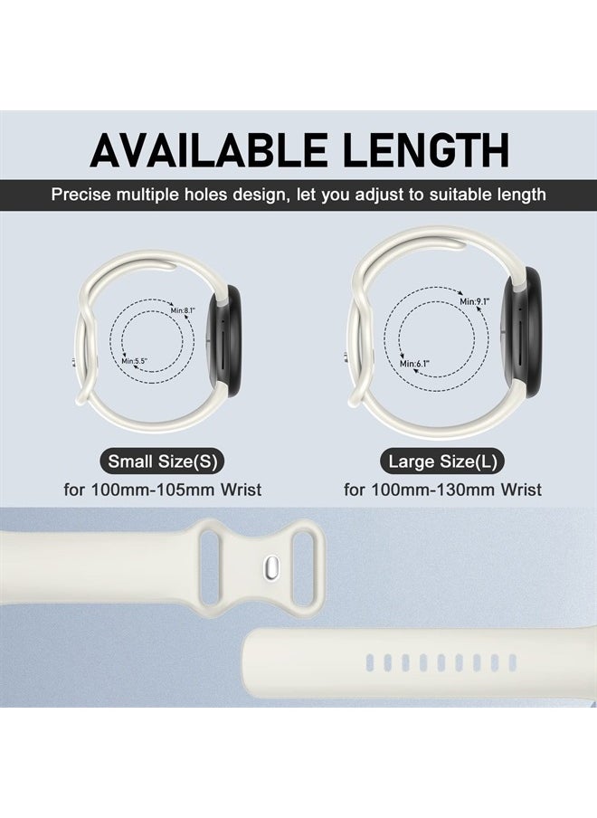 OVERSTEP Compatible for Google Pixel Watch Bands, Soft Silicone Sport Strap Metal Buckle for Google Watch Band, Replacement Google Pixel Watch 2022 Band for Women Men (Large, White)  - Image 5