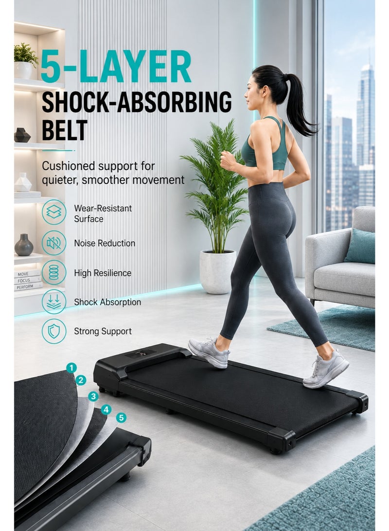 RUIYADA Upgraded Walking Pad Treadmill, Smart Walking Pad, Quiet Under Desk Treadmill for Home Use, Remote Control & App-Enabled, No Assembly Required, Fitness Data Recording - Image 2