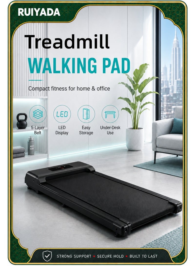 RUIYADA Upgraded Walking Pad Treadmill, Smart Walking Pad, Quiet Under Desk Treadmill for Home Use, Remote Control & App-Enabled, No Assembly Required, Fitness Data Recording - Image 1