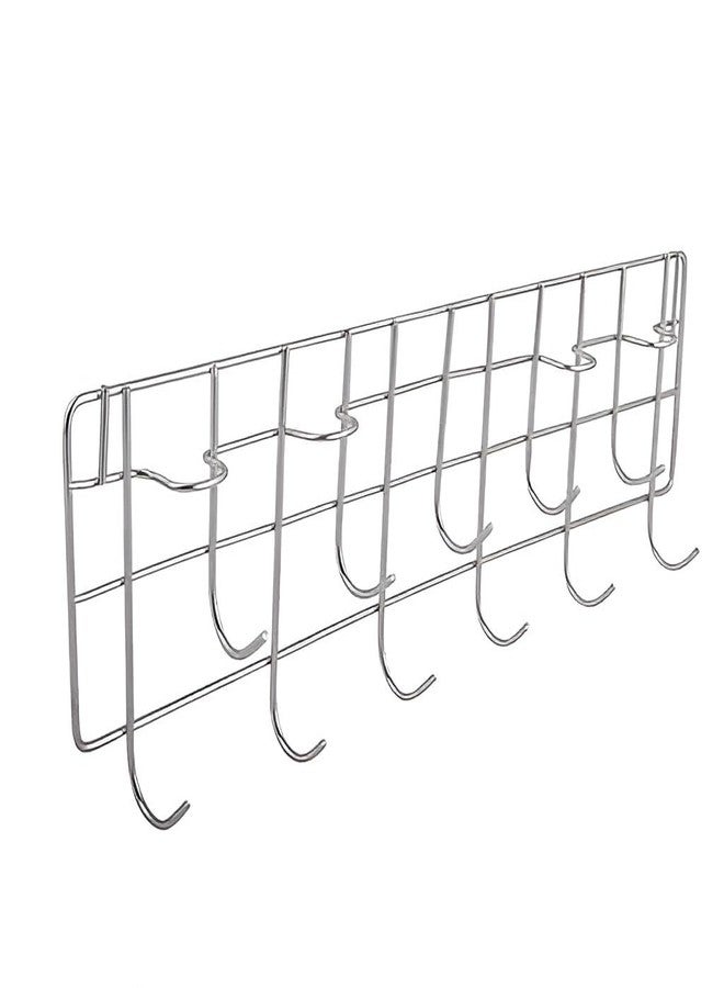 EvoFlex Wall-Mounted Utensil Rack, Stainless Steel Kitchen Organiser, 35 cm x 9 cm, 11-Hook Storage, Wall Mount, - Image 1